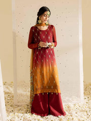 Nureh Mukeshkari Embroidered Chiffon Unstitched 3Pc Suit MK-09