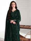 Azure Ensembles Embroidered Chiffon Unstitched 3Pc Suit D-08 LEENA