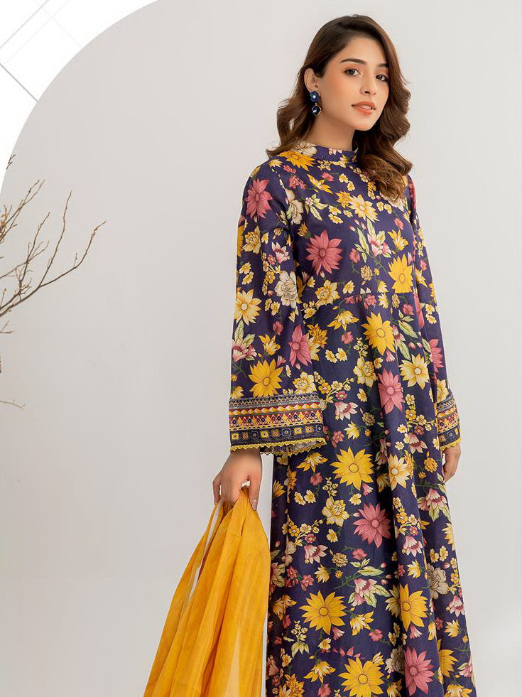 Motifz Zohra Digital Printed Lawn Unstitched 3Pc Suit D-02