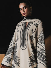 Jugnu Lahore Womenswear Embroidered Karandi Unstitched 3Pc Suit - NIGAH