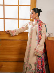 RajBari Parisa Premium Embroidered Lawn Unstitched 3Pc Suit D-04