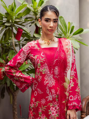 NUREH Signature Prints Unstitched Printed Lawn 3Pc Suit SP-160