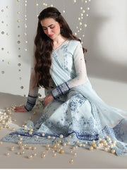 Azure Ensembles Embroidered Chiffon Unstitched 3Pc Suit D-09 AQUARIA