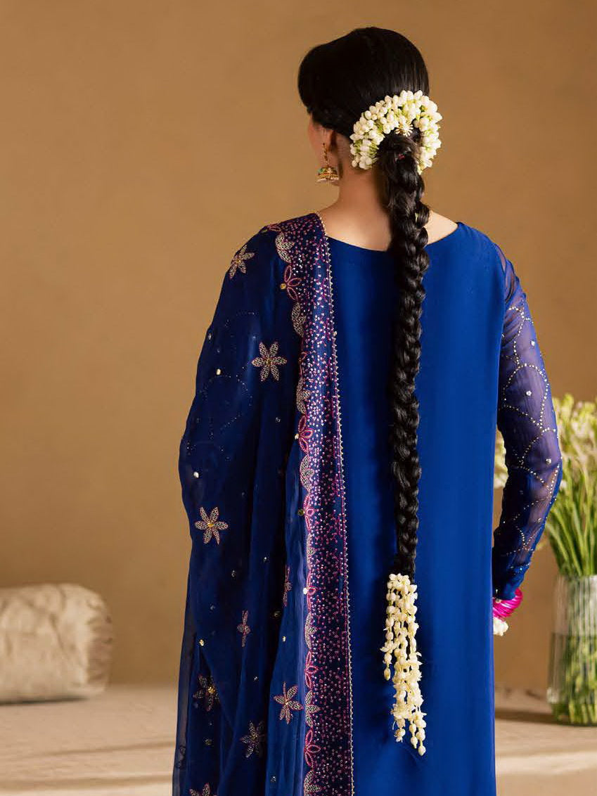 Nureh Mukeshkari Embroidered Mukesh Chiffon Unstitched 3Pc Suit MK-15