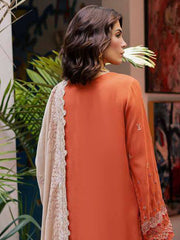 NUREH Exclusive Embroidered Leather Peach Unstitched 3Pc Suit NE-184