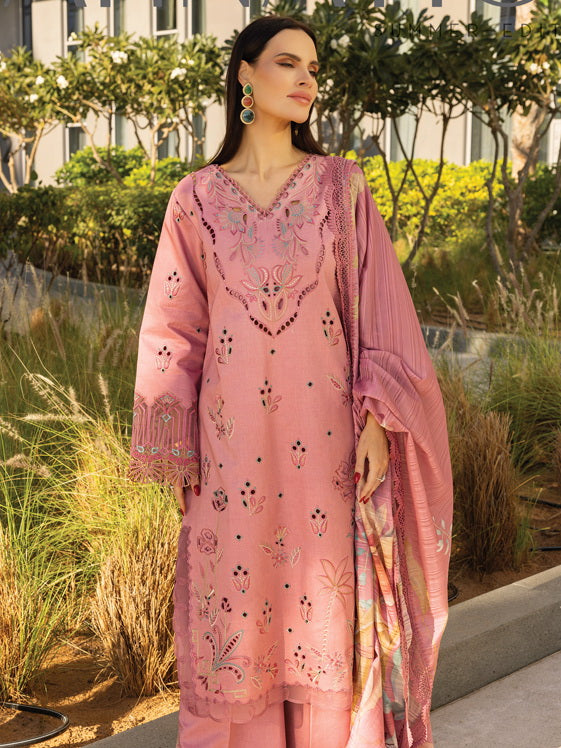Rang Rasiya Carnation Embroidered Lawn Unstitched 3Pc Suit D-09 ORCHID