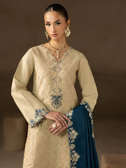 RajBari Sareen Premium Embroidered Viscose Unstitched 3Pc Suit D-06