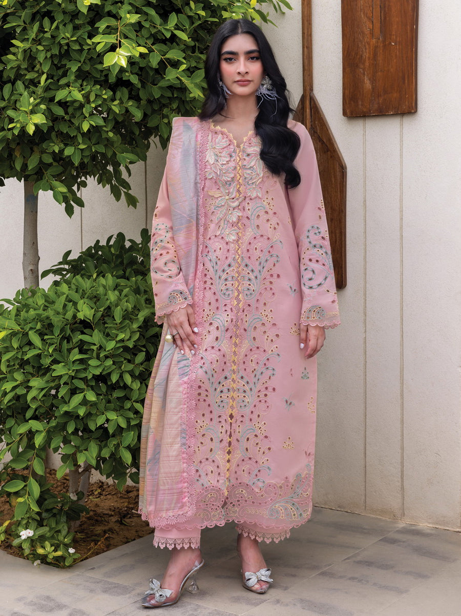 Rang Rasiya Carnation Embroidered Lawn Unstitched 3Pc Suit D-03 IRHA