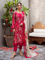 NUREH Signature Prints Unstitched Printed Lawn 3Pc Suit SP-160