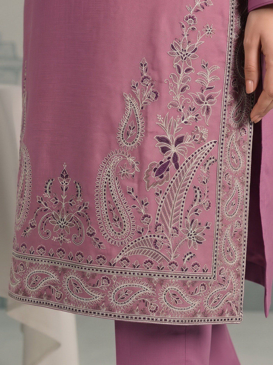 Zeenia Winter Pearls Embroidered Chamki Fabric Unstitched 3Pc Suit D-03
