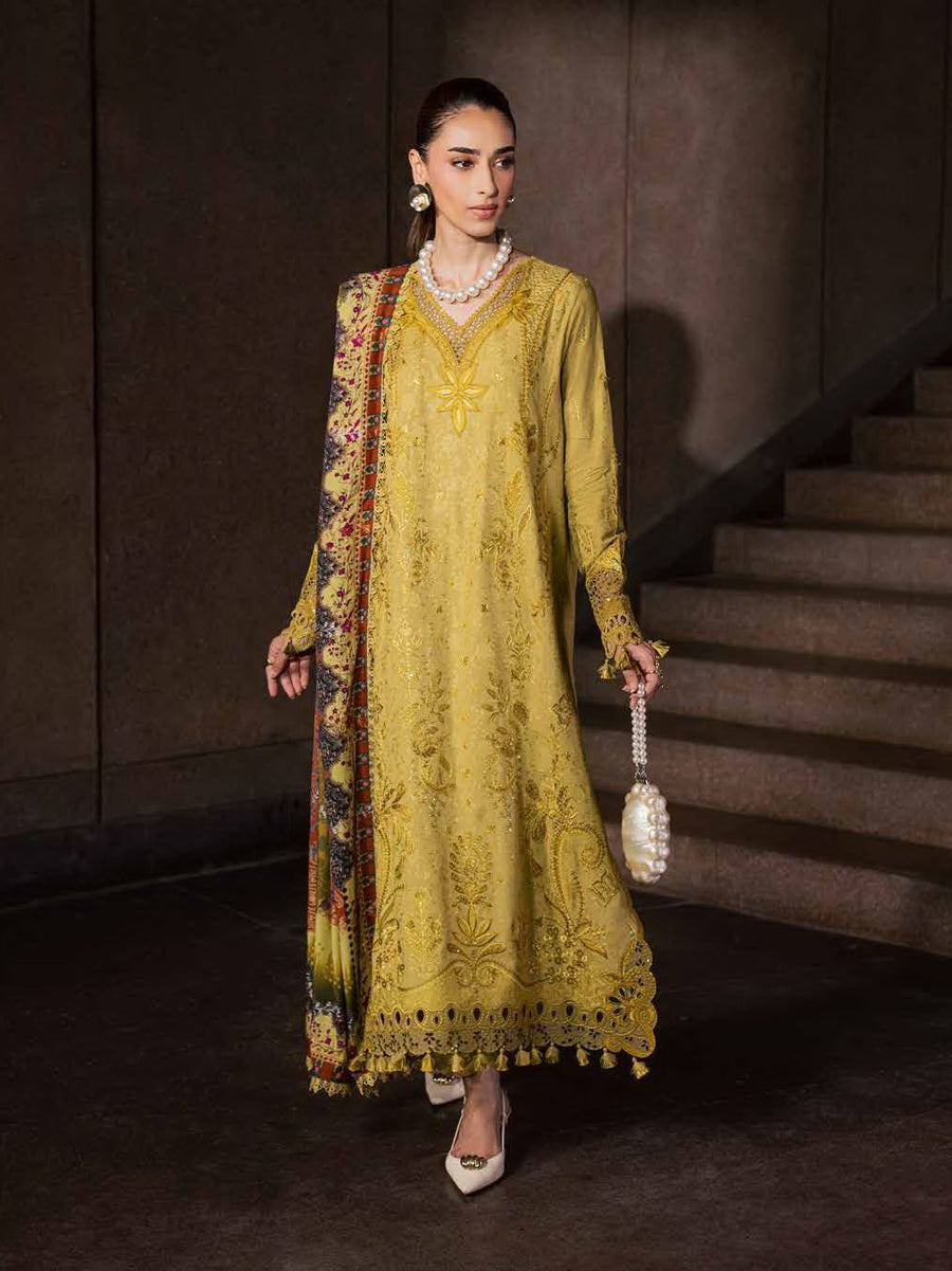 NUREH Maya Embroidered Linen Unstitched 3Pc Suit NW-129