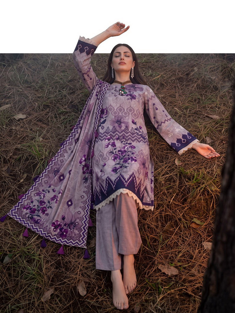 Al Zohaib Colors Printed Linen Unstitched 3Pc Suit D-10