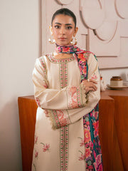 RajBari Parisa Premium Embroidered Lawn Unstitched 3Pc Suit D-04