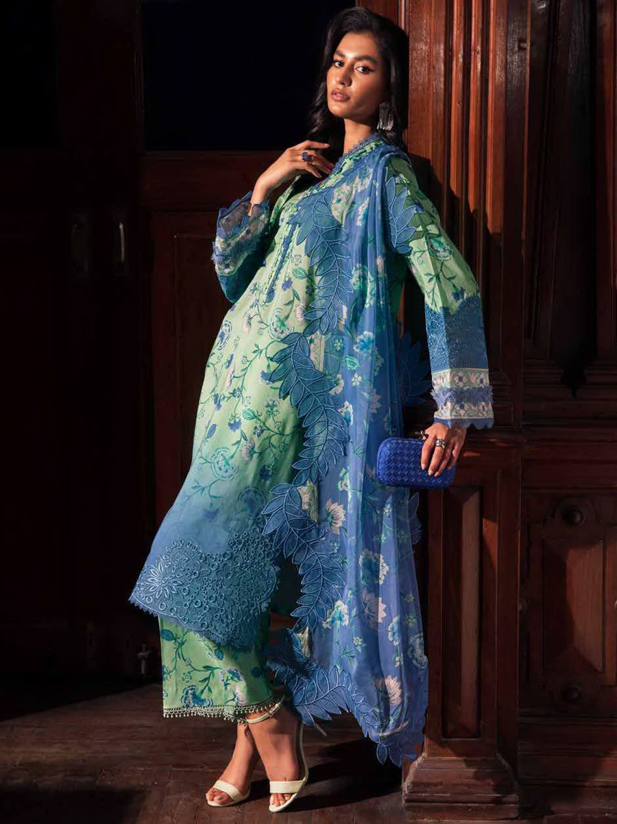 Nureh Glam Girl Embroidered Lawn Unstitched 3Pc Suit GL-15