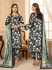 Ittehad X Bin Ameer Premium Karandi Unstitched Printed 3Pc Suit D-03