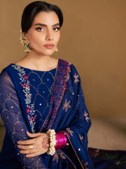 Nureh Mukeshkari Embroidered Mukesh Chiffon Unstitched 3Pc Suit MK-15