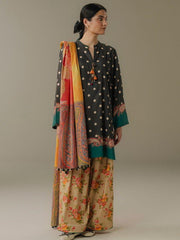 Coco by Zara Shahjahan Prints Vol-05 Unstitched Linen 3Pc Suit D-03A Paper Moon