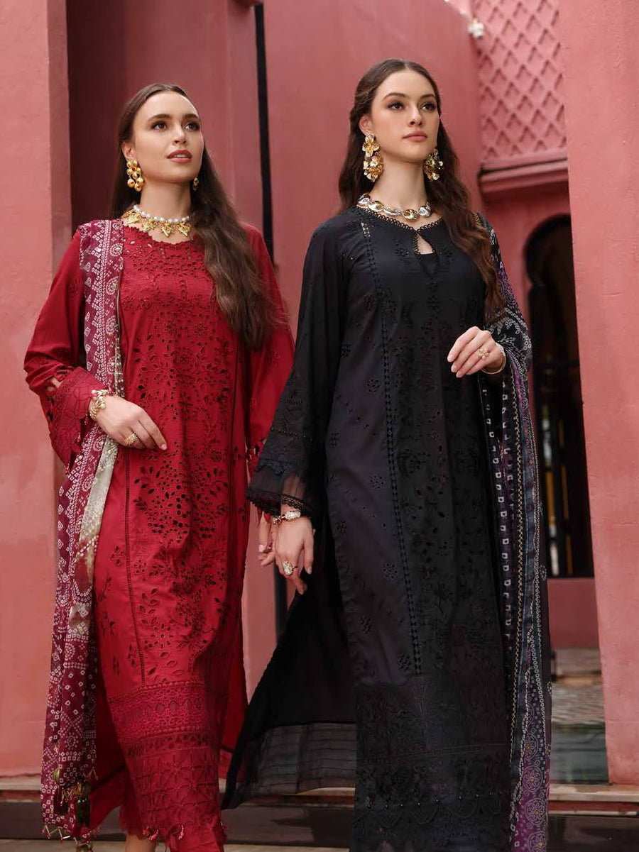 NUREH Bazar Embroidered Chikankari Lawn Unstitched 3Pc Suit NE-110