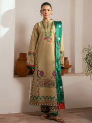 RajBari Parisa Premium Embroidered Lawn Unstitched 3Pc Suit D-02
