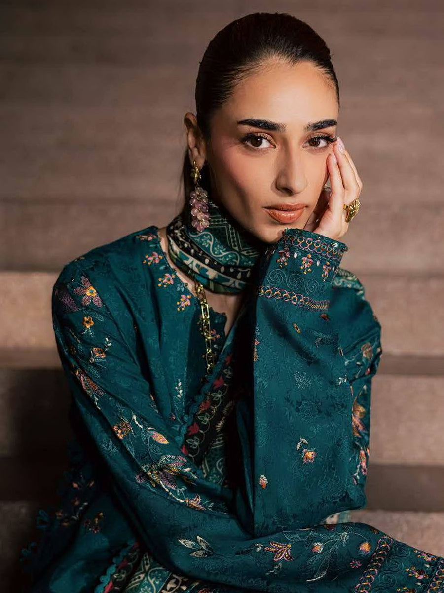 NUREH Maya Embroidered Linen Unstitched 3Pc Suit NW-126