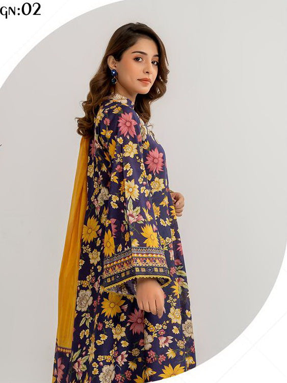 Motifz Zohra Digital Printed Lawn Unstitched 3Pc Suit D-02