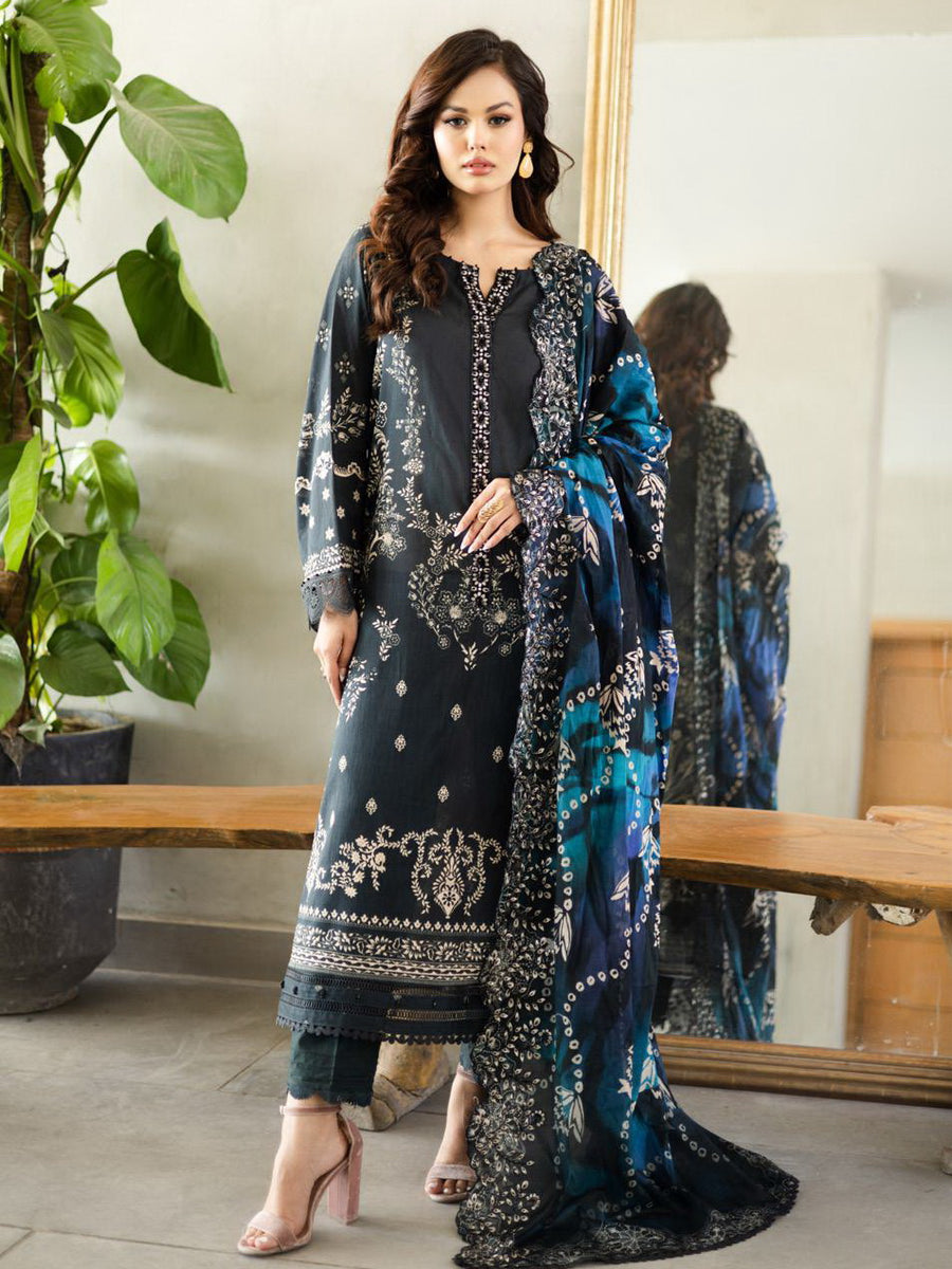 Riaz Arts Aafreen Embroidered Lawn Unstitched 3Pc Suit AF-167