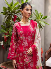 NUREH Signature Prints Unstitched Printed Lawn 3Pc Suit SP-160