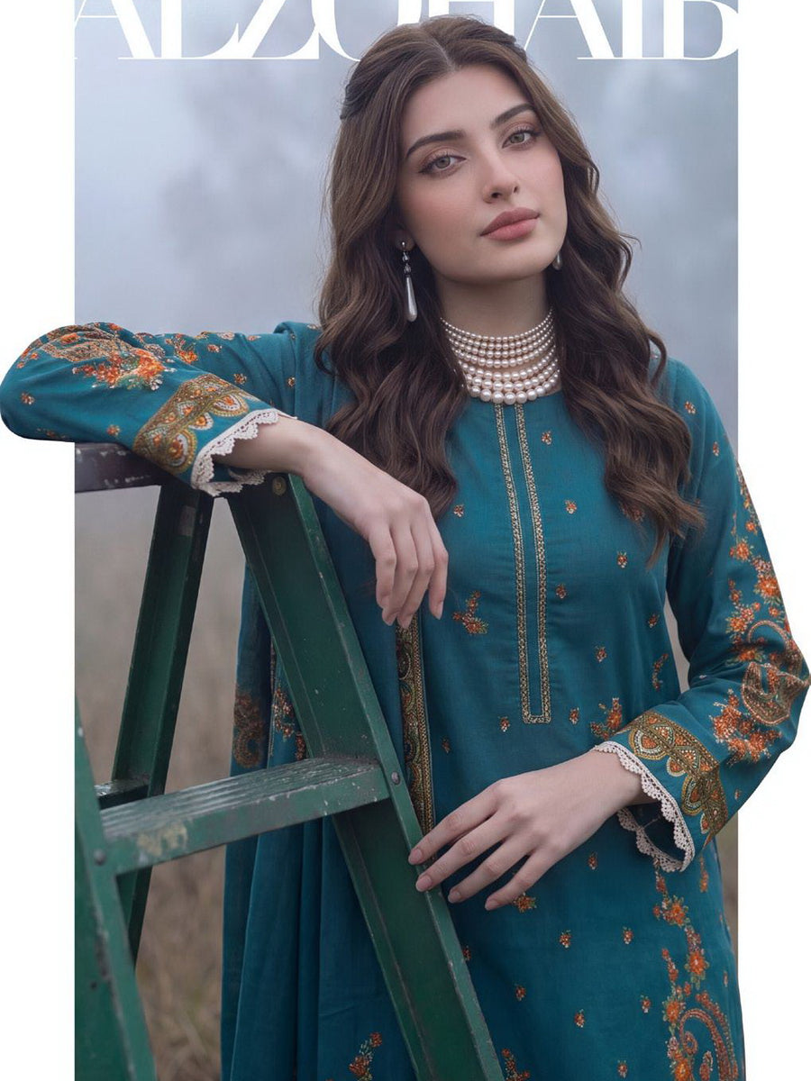 Al Zohaib Colors Printed Linen Unstitched 3Pc Suit D-02