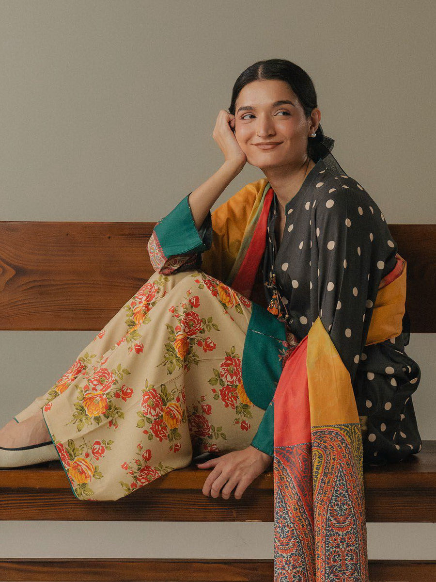 Coco by Zara Shahjahan Prints Vol-05 Unstitched Linen 3Pc Suit D-03A Paper Moon