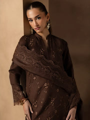 RajBari Sareen Premium Embroidered Viscose Unstitched 3Pc Suit D-02