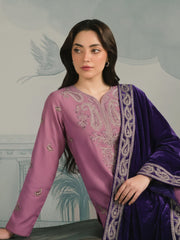 Zeenia Winter Pearls Embroidered Chamki Fabric Unstitched 3Pc Suit D-03