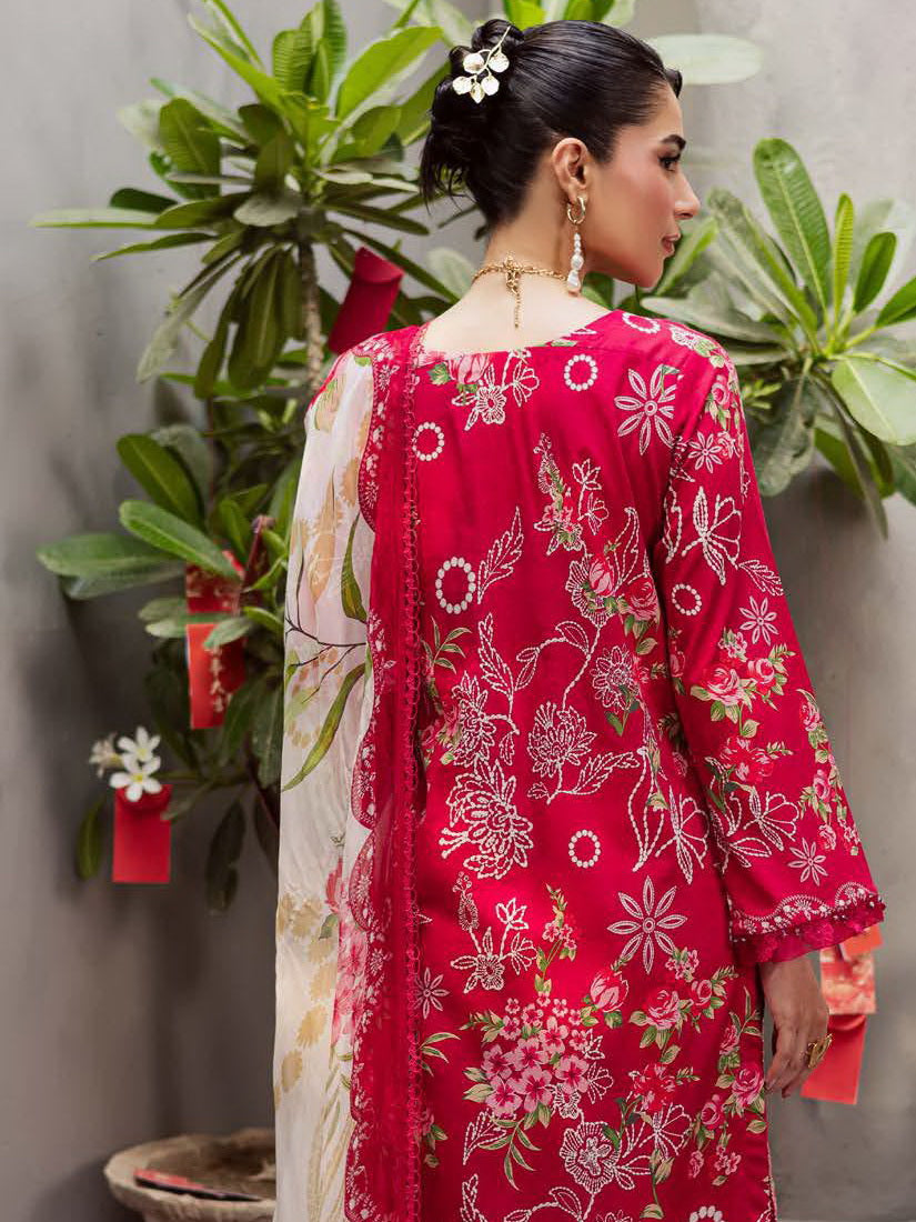 NUREH Signature Prints Unstitched Printed Lawn 3Pc Suit SP-160