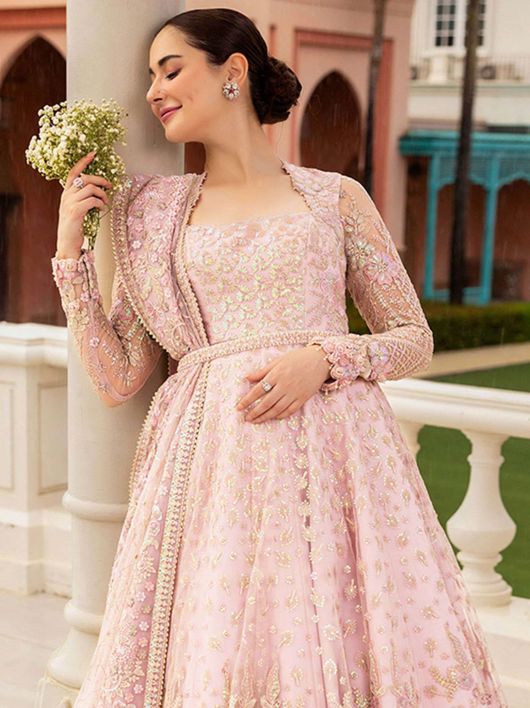 Usiak Ruzova Neorah by Faiza Saqlain Wedding Festive Unstitched 3Pc Suit - Ruzova