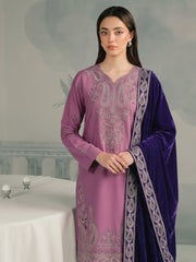 Zeenia Winter Pearls Embroidered Chamki Fabric Unstitched 3Pc Suit D-03