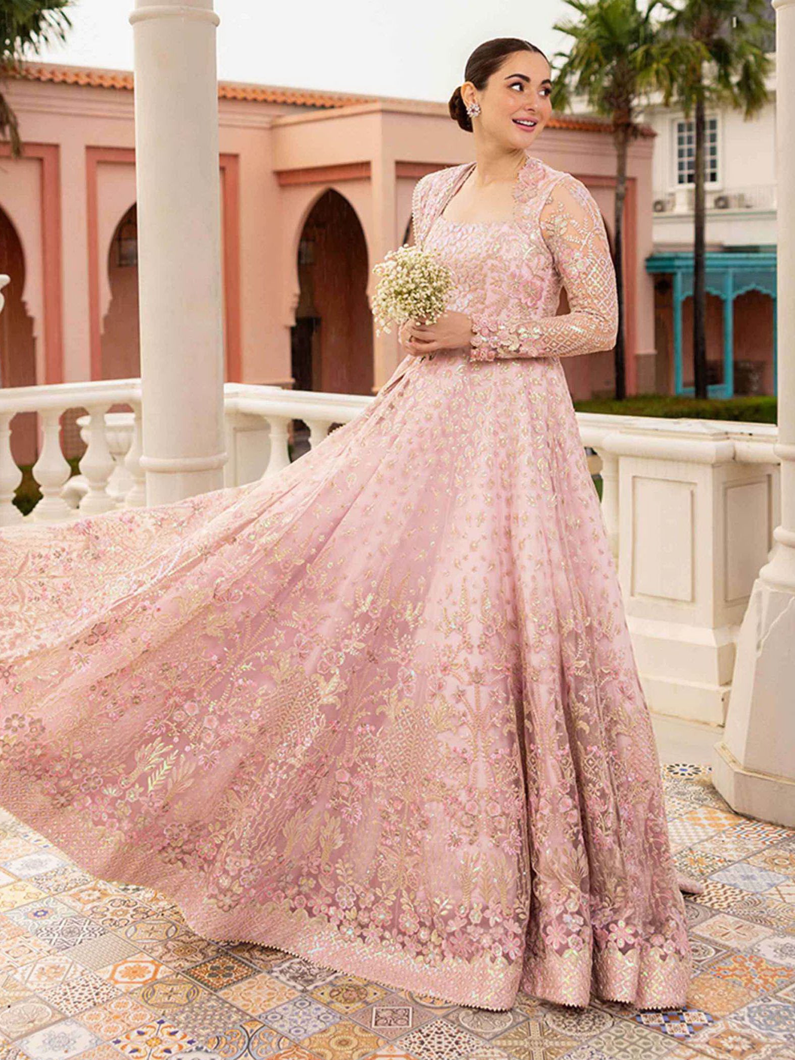 Usiak Ruzova Neorah by Faiza Saqlain Wedding Festive Unstitched 3Pc Suit - Ruzova