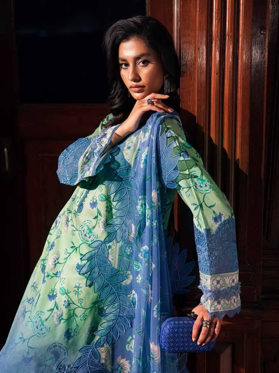 Nureh Glam Girl Embroidered Lawn Unstitched 3Pc Suit GL-15