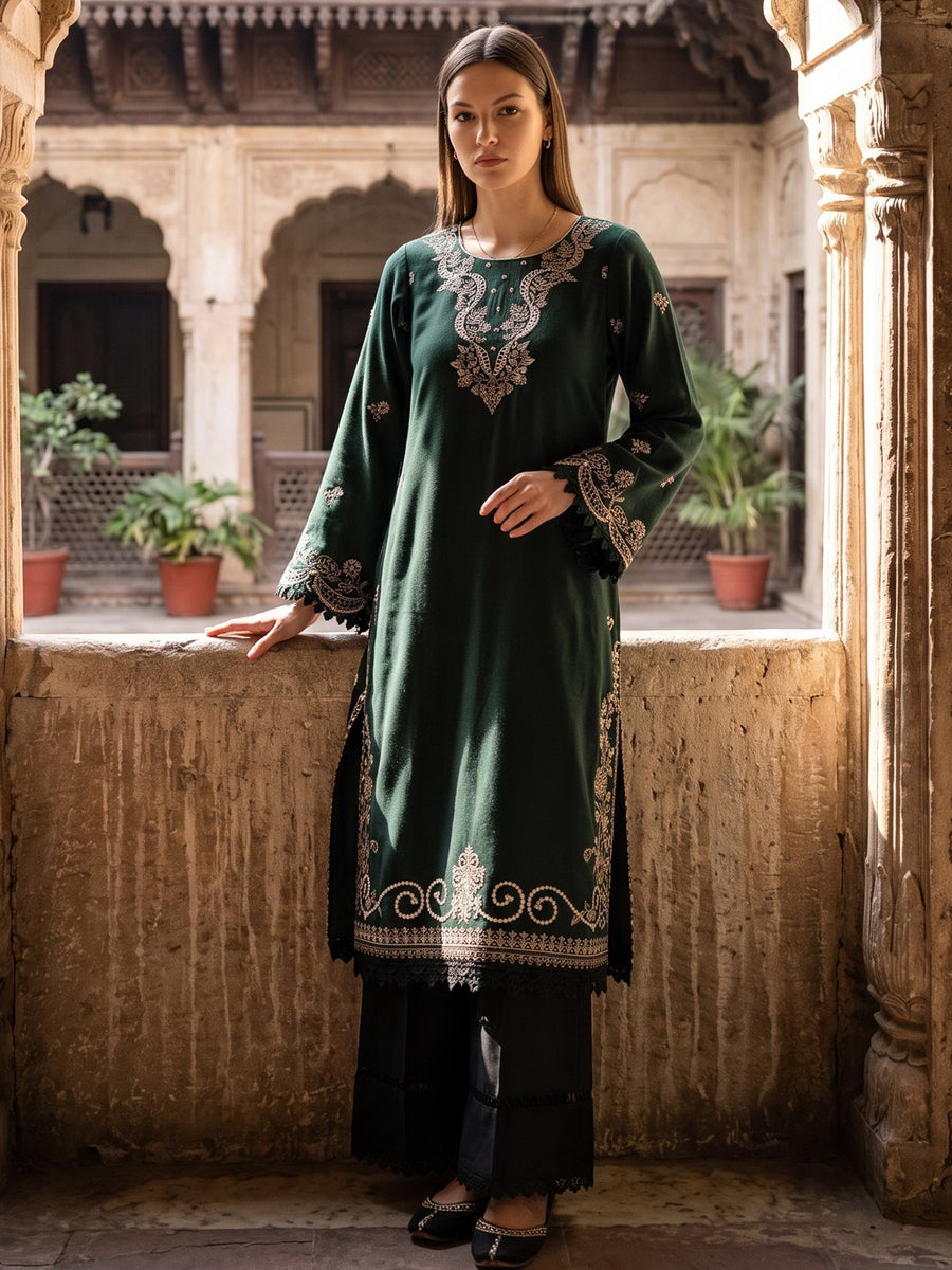 CELTS Dehleez Premium Embroidered Dhanak Unstitched 3Pc Suit D-02