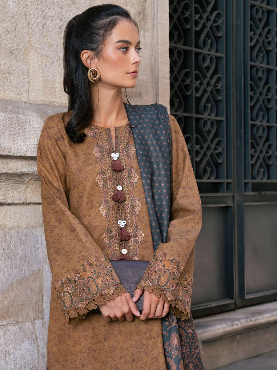 Meet Me In Istanbul by Rang Rasiya Unstitched Khaddar 3Pc Suit - OAT