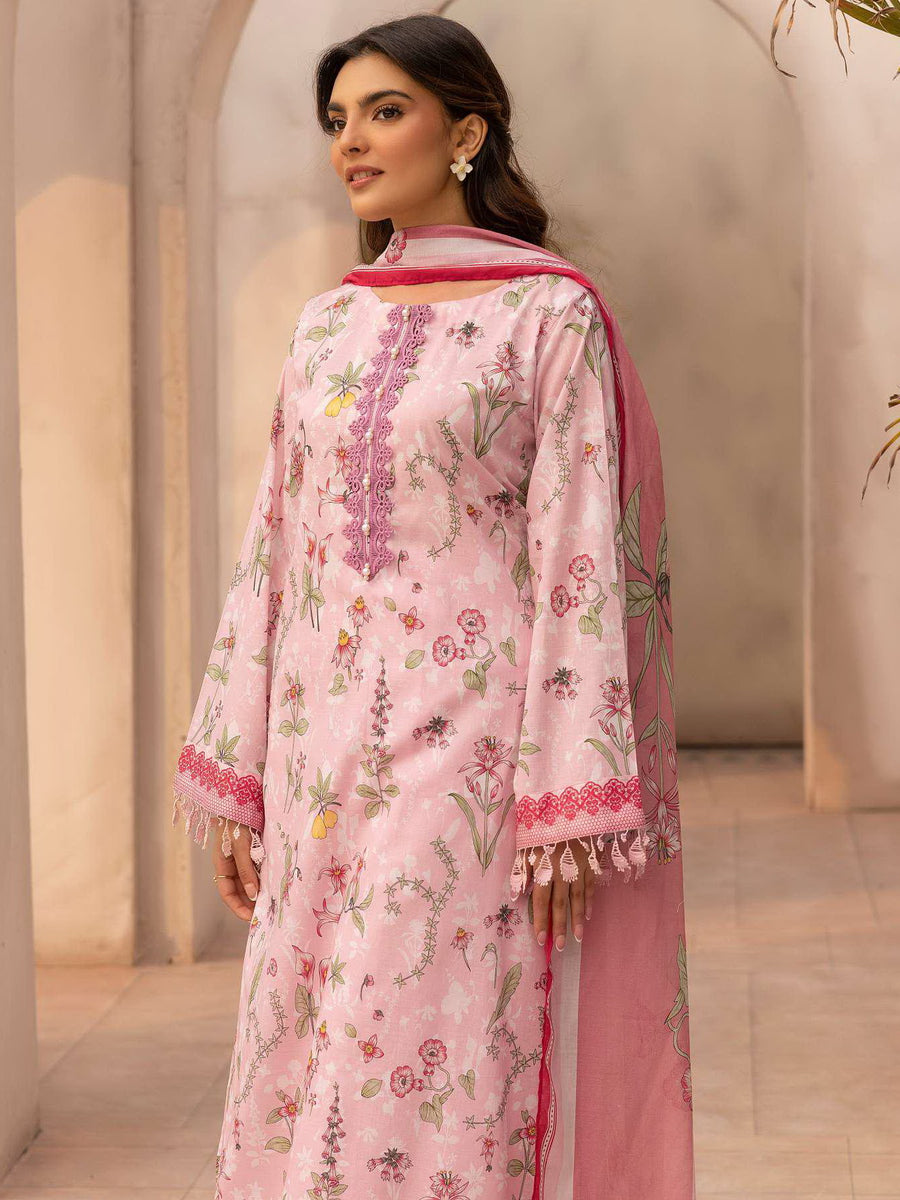 Motifz Rang Vol-01 Digital Printed Lawn Unstitched 3Pc Suit 5438-Ruby
