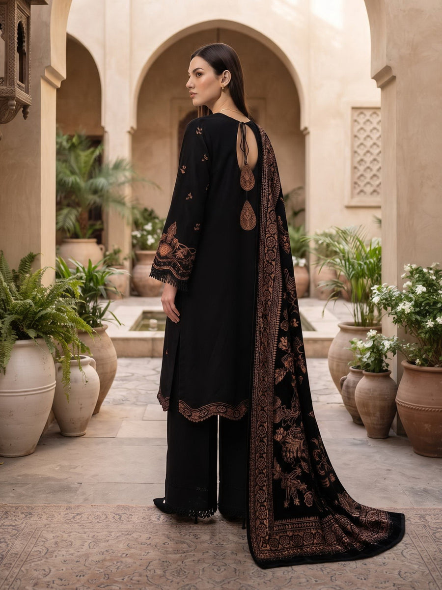 CELTS Dehleez Premium Embroidered Dhanak Unstitched 3Pc Suit D-03