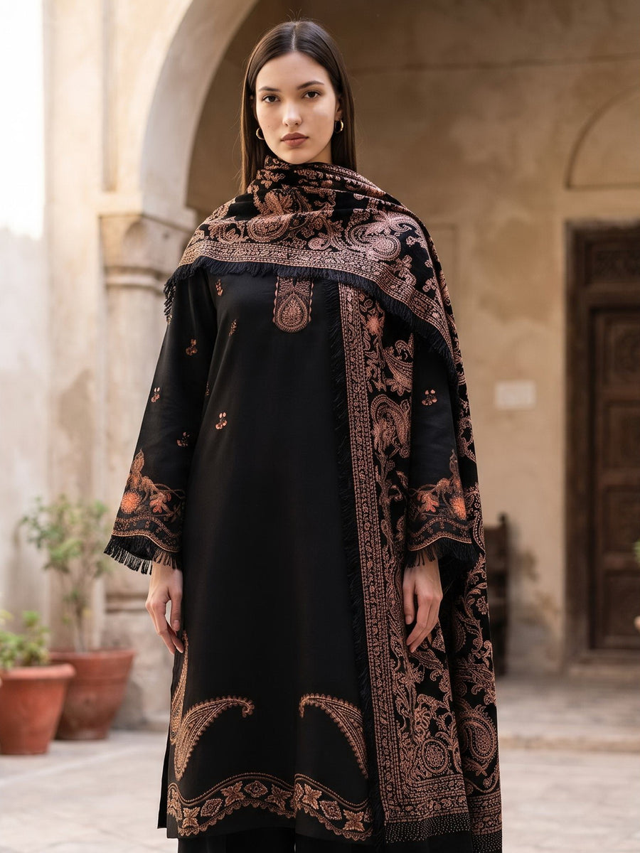 CELTS Dehleez Premium Embroidered Dhanak Unstitched 3Pc Suit D-03