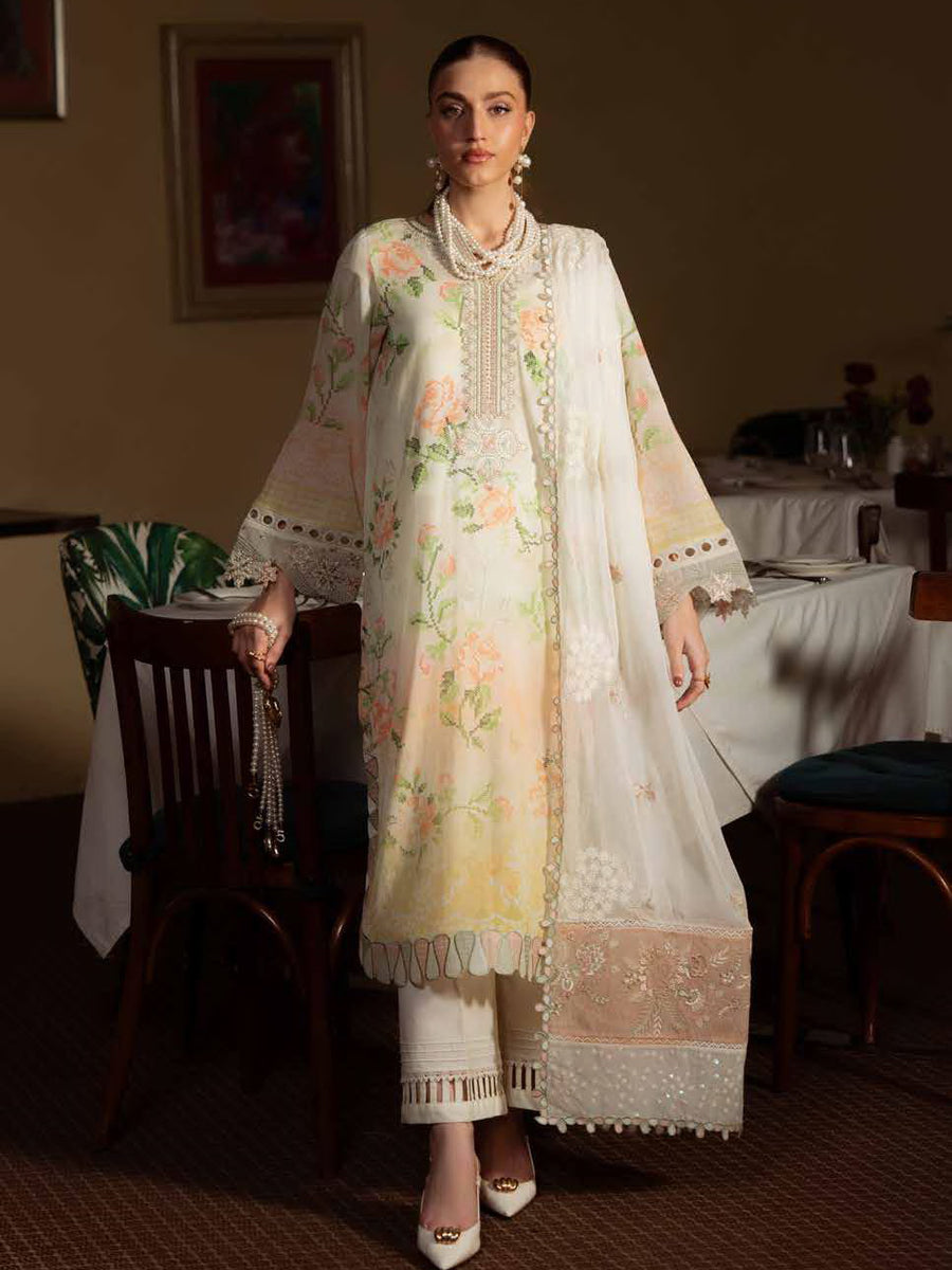 NUREH Maya Embroidered Swiss Lawn Unstitched 3Pc Suit NS-163