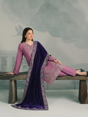 Zeenia Winter Pearls Embroidered Chamki Fabric Unstitched 3Pc Suit D-03