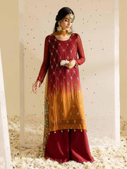 Nureh Mukeshkari Embroidered Chiffon Unstitched 3Pc Suit MK-09