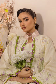 Safwa Ivory Embroidered Lawn Unstitched 3Piece Suit - IVO02