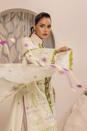 Safwa Ivory Embroidered Lawn Unstitched 3Piece Suit - IVO02