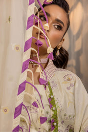 Safwa Ivory Embroidered Lawn Unstitched 3Piece Suit - IVO02