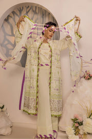 Safwa Ivory Embroidered Lawn Unstitched 3Piece Suit - IVO02