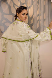 Safwa Ivory Embroidered Lawn Unstitched 3Piece Suit - IVO02