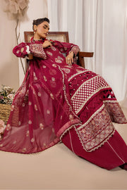 Safwa Ivory Embroidered Lawn Unstitched 3Piece Suit - IVO04